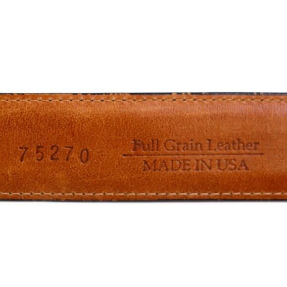 Paul Fredrick BLACK GENUINE LEATHER 1 1/4"Wd STITCH DRESS MEN'S BELT Sz 32 (B25 - Picture 8 of 13